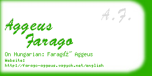 aggeus farago business card